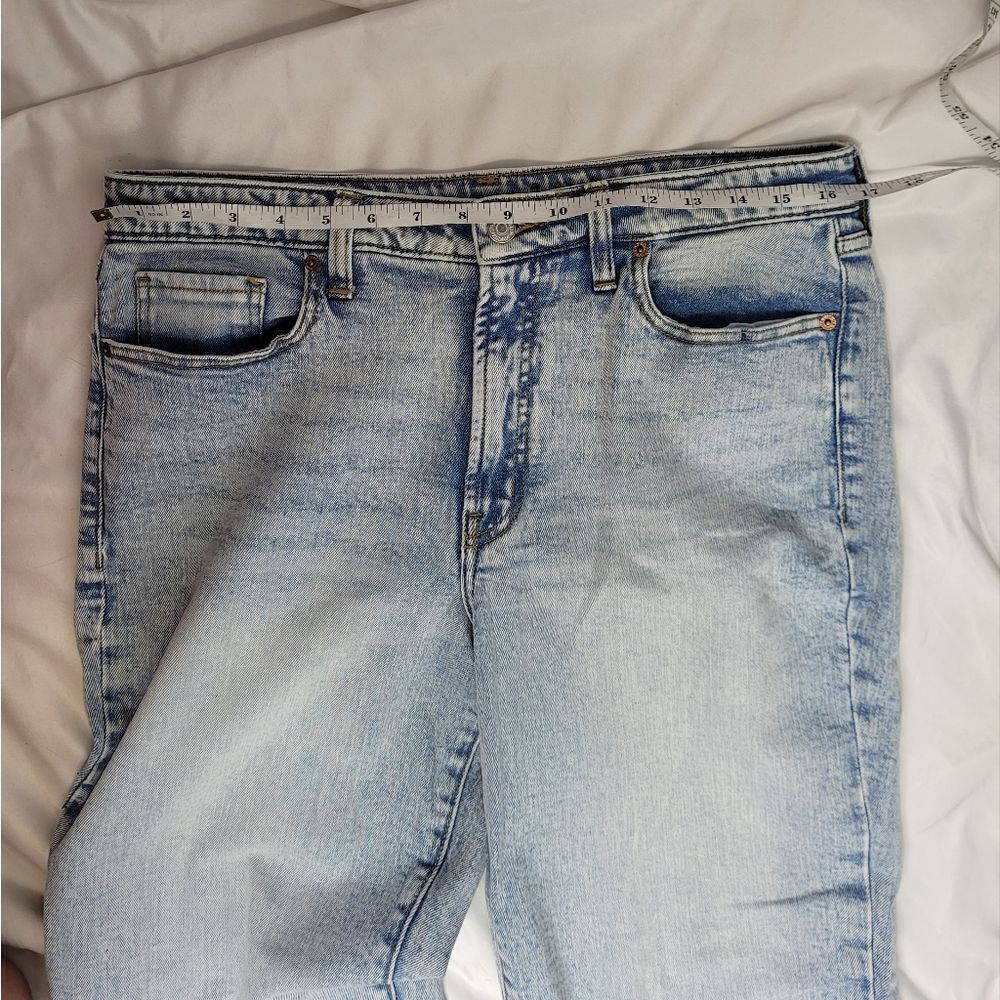 OLD NAVY high waist OG loose light wash stretch straight leg jeans 12 - Picture 7 of 9